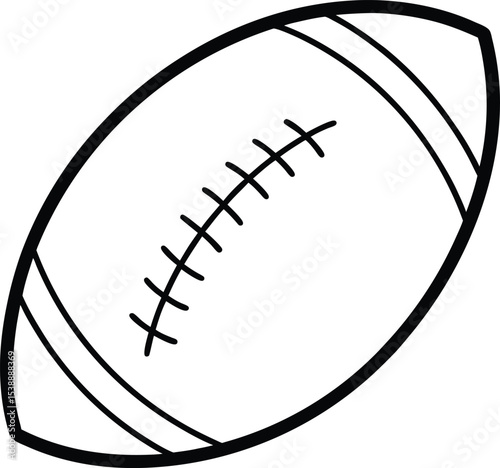 American football icon line art vector illustration on transparent background
