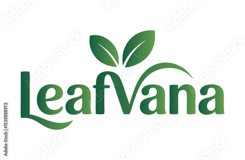 Leafvana logo featuring leaves and text, perfect for a healthy lifestyle brand.