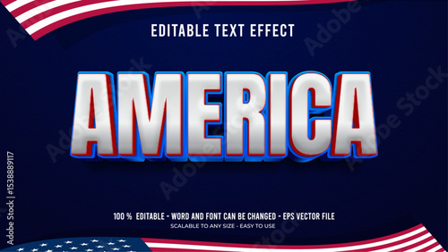 america editable text effect