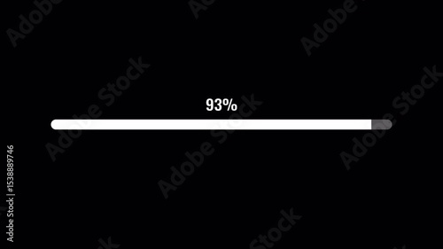Loading progress bar animation with transparent background, progress bar animation from 0 to 100% in 4k.