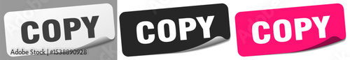 copy sticker. copy sticker set on white background