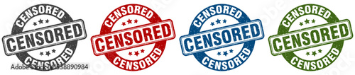 censored stamp. censored round stamp set isolated on white background