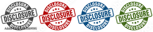 disclosure stamp. disclosure round stamp set isolated on white background