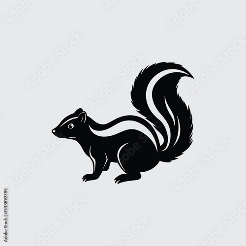 Striped Squirrel Silhouette A Classic Wildlife Illustration