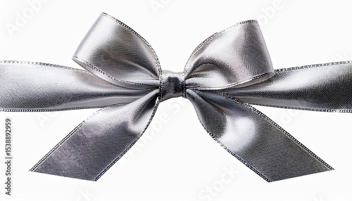 silver bow isolated on transparent backround