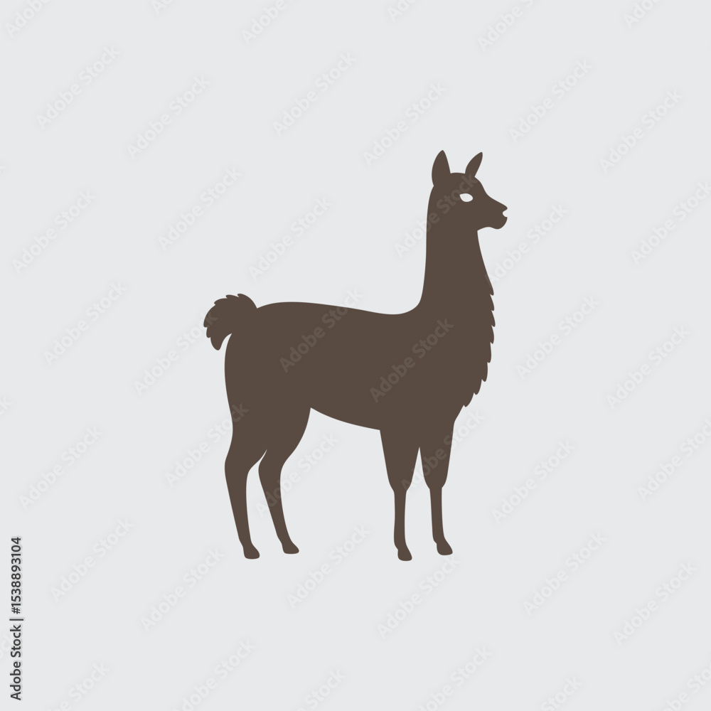 Fototapeta premium Majestic Llama Silhouette Elegant Animal Vector Graphic