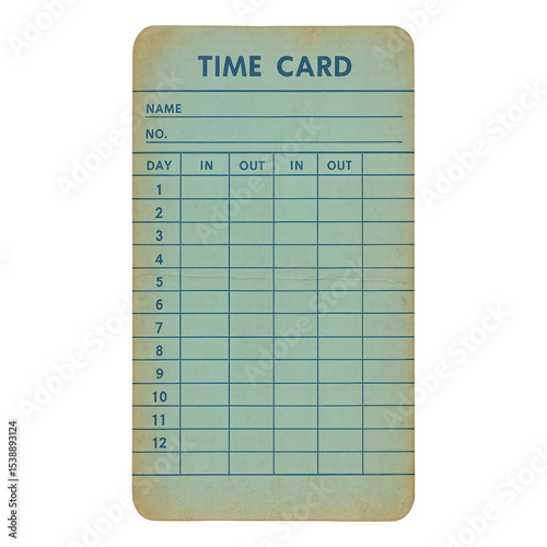 PNG Vintage employee time card template.