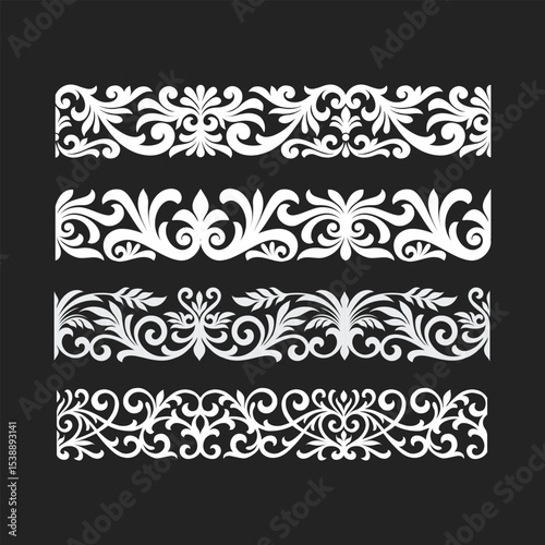 Floral ornament border seamless