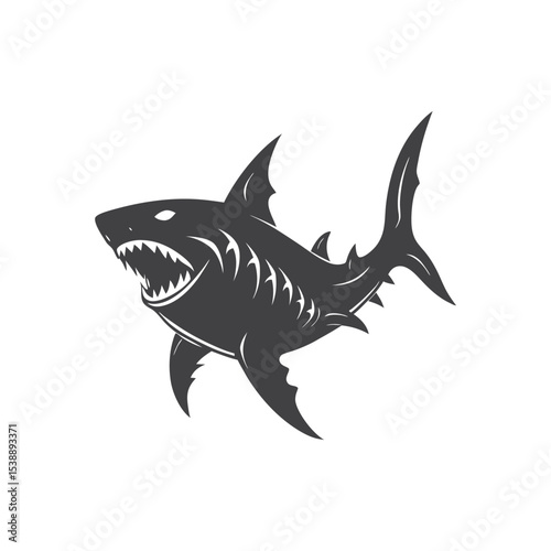 Powerful Shark Illustration A Fierce Predator Design