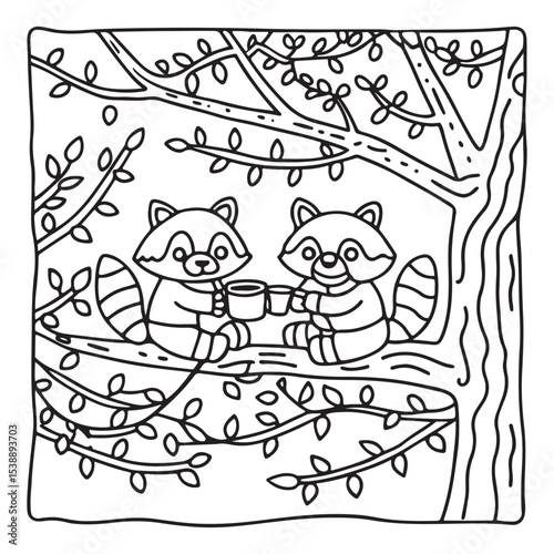 Little Cuddles – Bold and Easy Coloring Pages | Fun & Adorable Designs | Line art vector illustration | Cute and Comfy Coloring Page | Little Cuddles Animal coloring page