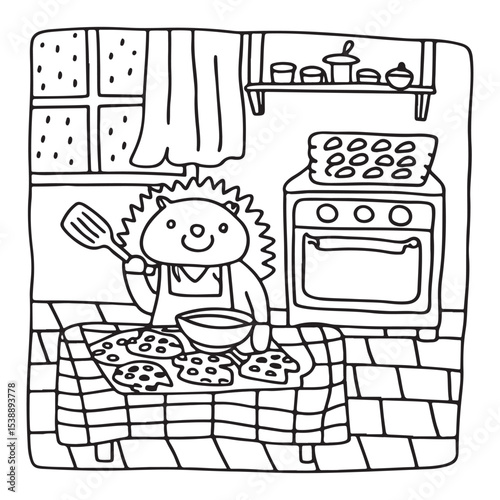 Little Cuddles – Bold and Easy Coloring Pages | Fun & Adorable Designs | Line art vector illustration | Cute and Comfy Coloring Page | Little Cuddles Animal coloring page