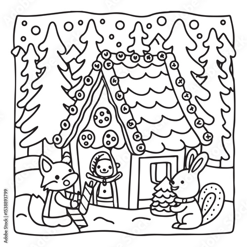 Little Cuddles – Bold and Easy Coloring Pages | Fun & Adorable Designs | Line art vector illustration | Cute and Comfy Coloring Page | Little Cuddles Animal coloring page