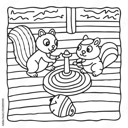 Little Cuddles – Bold and Easy Coloring Pages | Fun & Adorable Designs | Line art vector illustration | Cute and Comfy Coloring Page | Little Cuddles Animal coloring page
