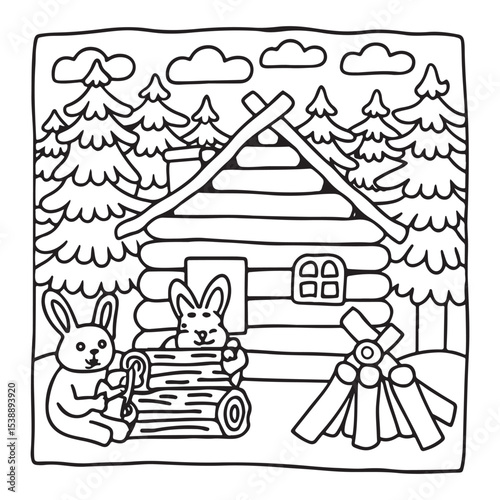 Little Cuddles – Bold and Easy Coloring Pages | Fun & Adorable Designs | Line art vector illustration | Cute and Comfy Coloring Page | Little Cuddles Animal coloring page