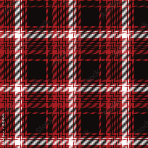 Red And Black Scottish Tartan Plaid Textile Pattern