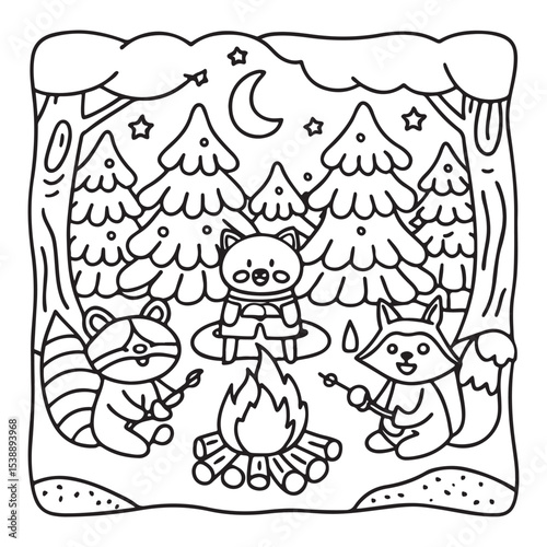 Little Cuddles – Bold and Easy Coloring Pages | Fun & Adorable Designs | Line art vector illustration | Cute and Comfy Coloring Page | Little Cuddles Animal coloring page