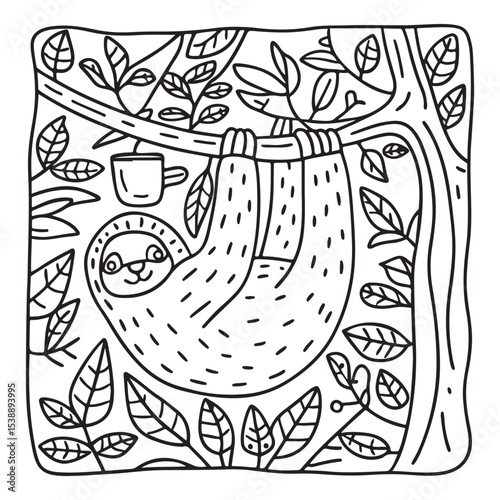 Little Cuddles – Bold and Easy Coloring Pages | Fun & Adorable Designs | Line art vector illustration | Cute and Comfy Coloring Page | Little Cuddles Animal coloring page