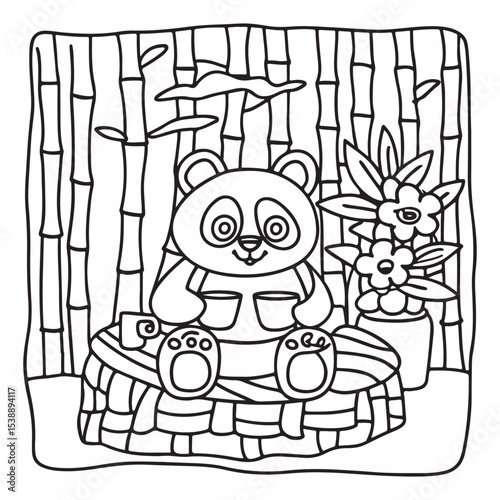 Little Cuddles – Bold and Easy Coloring Pages | Fun & Adorable Designs | Line art vector illustration | Cute and Comfy Coloring Page | Little Cuddles Animal coloring page