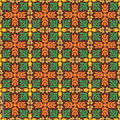 Floral ornament seamless pattern