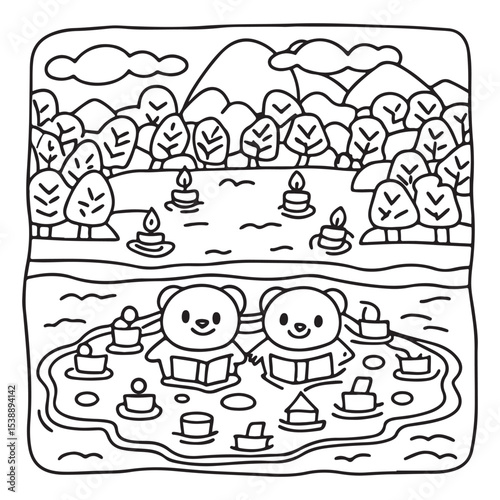 Little Cuddles – Bold and Easy Coloring Pages | Fun & Adorable Designs | Line art vector illustration | Cute and Comfy Coloring Page | Little Cuddles Animal coloring page