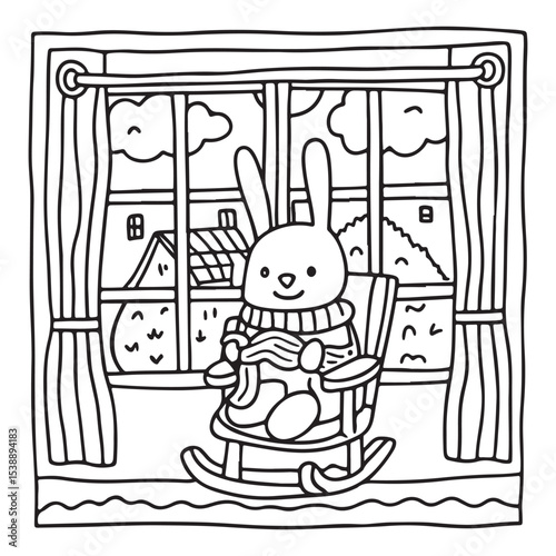 Little Cuddles – Bold and Easy Coloring Pages | Fun & Adorable Designs | Line art vector illustration | Cute and Comfy Coloring Page | Little Cuddles Animal coloring page
