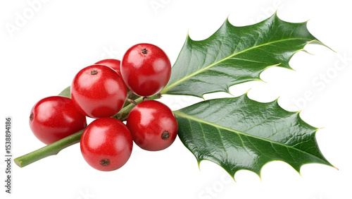 branch of holy berry isolated on transparent background