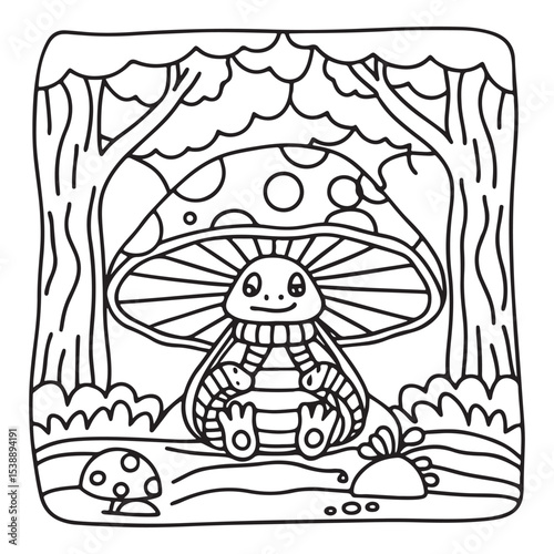 Little Cuddles – Bold and Easy Coloring Pages | Fun & Adorable Designs | Line art vector illustration | Cute and Comfy Coloring Page | Little Cuddles Animal coloring page