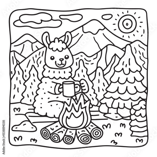 Little Cuddles – Bold and Easy Coloring Pages | Fun & Adorable Designs | Line art vector illustration | Cute and Comfy Coloring Page | Little Cuddles Animal coloring page