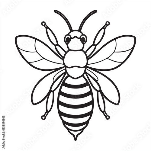 Honeybee silhouette vector illustration logo sticker