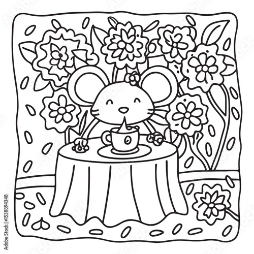 Little Cuddles – Bold and Easy Coloring Pages | Fun & Adorable Designs | Line art vector illustration | Cute and Comfy Coloring Page | Little Cuddles Animal coloring page