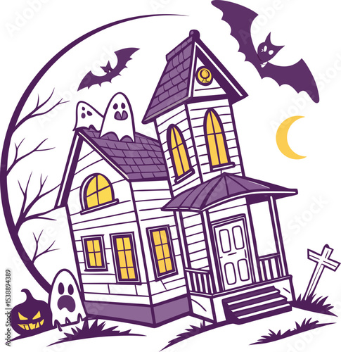 Dynamic cartoonish logo design featuring a haunting figure