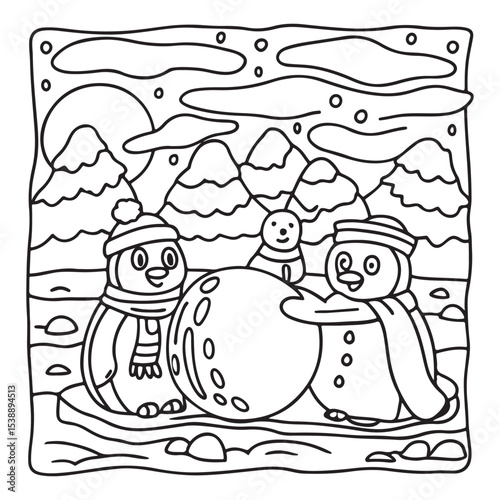 Little Cuddles – Bold and Easy Coloring Pages | Fun & Adorable Designs | Line art vector illustration | Cute and Comfy Coloring Page | Little Cuddles Animal coloring page