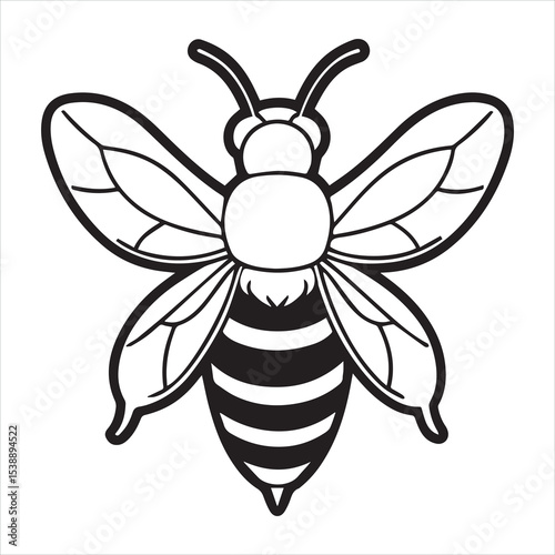 Honeybee silhouette vector illustration logo sticker