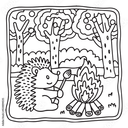Little Cuddles – Bold and Easy Coloring Pages | Fun & Adorable Designs | Line art vector illustration | Cute and Comfy Coloring Page | Little Cuddles Animal coloring page