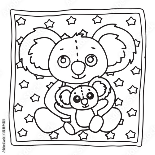 Little Cuddles – Bold and Easy Coloring Pages | Fun & Adorable Designs | Line art vector illustration | Cute and Comfy Coloring Page | Little Cuddles Animal coloring page
