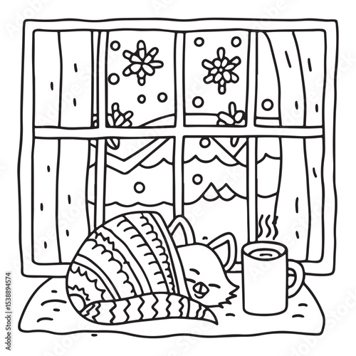 Little Cuddles – Bold and Easy Coloring Pages | Fun & Adorable Designs | Line art vector illustration | Cute and Comfy Coloring Page | Little Cuddles Animal coloring page