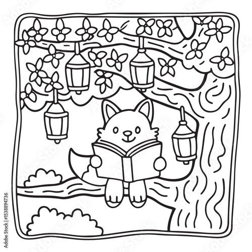 Little Cuddles – Bold and Easy Coloring Pages | Fun & Adorable Designs | Line art vector illustration | Cute and Comfy Coloring Page | Little Cuddles Animal coloring page