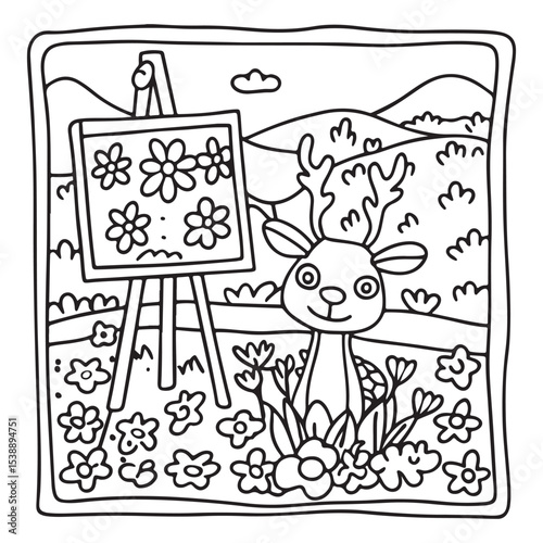 Little Cuddles – Bold and Easy Coloring Pages | Fun & Adorable Designs | Line art vector illustration | Cute and Comfy Coloring Page | Little Cuddles Animal coloring page