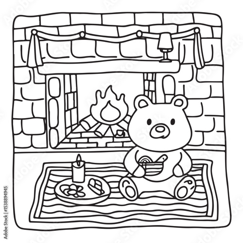 Little Cuddles – Bold and Easy Coloring Pages | Fun & Adorable Designs | Line art vector illustration | Cute and Comfy Coloring Page | Little Cuddles Animal coloring page