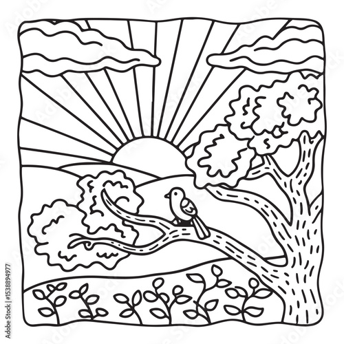 Little Cuddles – Bold and Easy Coloring Pages | Fun & Adorable Designs | Line art vector illustration | Cute and Comfy Coloring Page | Little Cuddles Animal coloring page