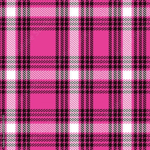 Pink, black and white Irish tartan plaid pattern