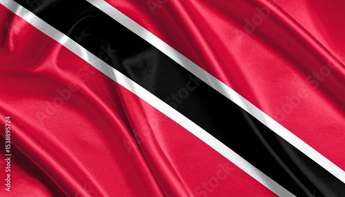 Trinidad and Tobago flag background with wavy texture