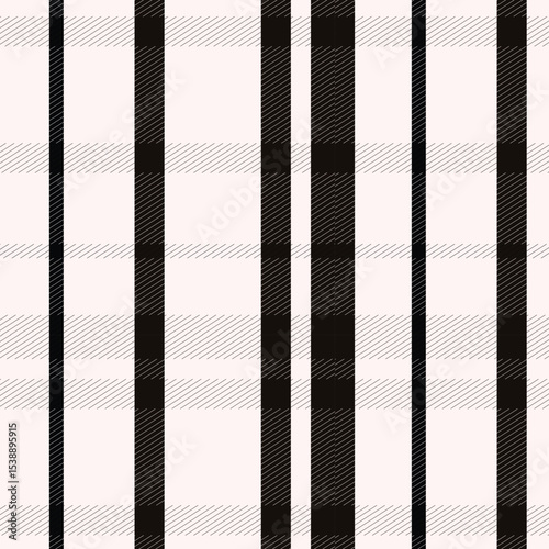 Black And White Scottish Tartan Plaid Textile Pattern