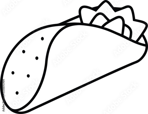 burrito icon line art vector illustration on transparent background