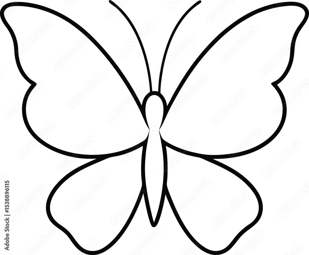 Fototapeta premium butterfly icon line art vector illustration on transparent background