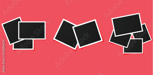 banner of empty photo frames. Realistic vector mockups.