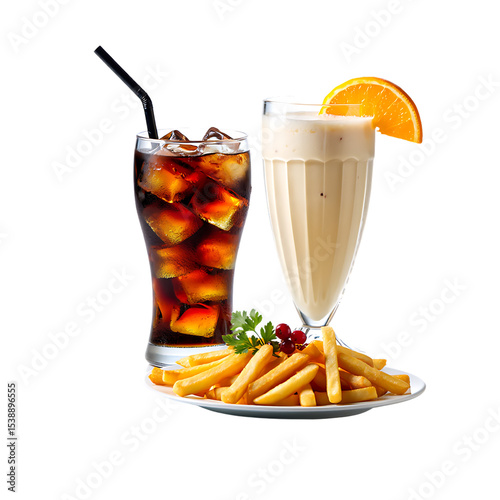 glass of cola with ice photo