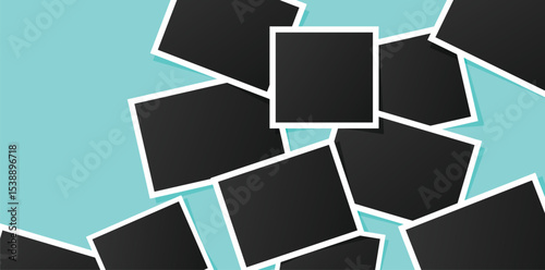 banner of empty photo frames. Realistic vector mockups.