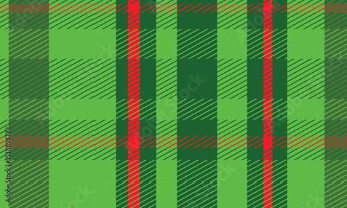 Green And Red Scottish Tartan Plaid Textile Pattern