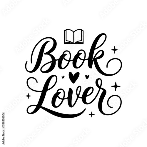 Book Lover. Vector Design Isolated on White Background